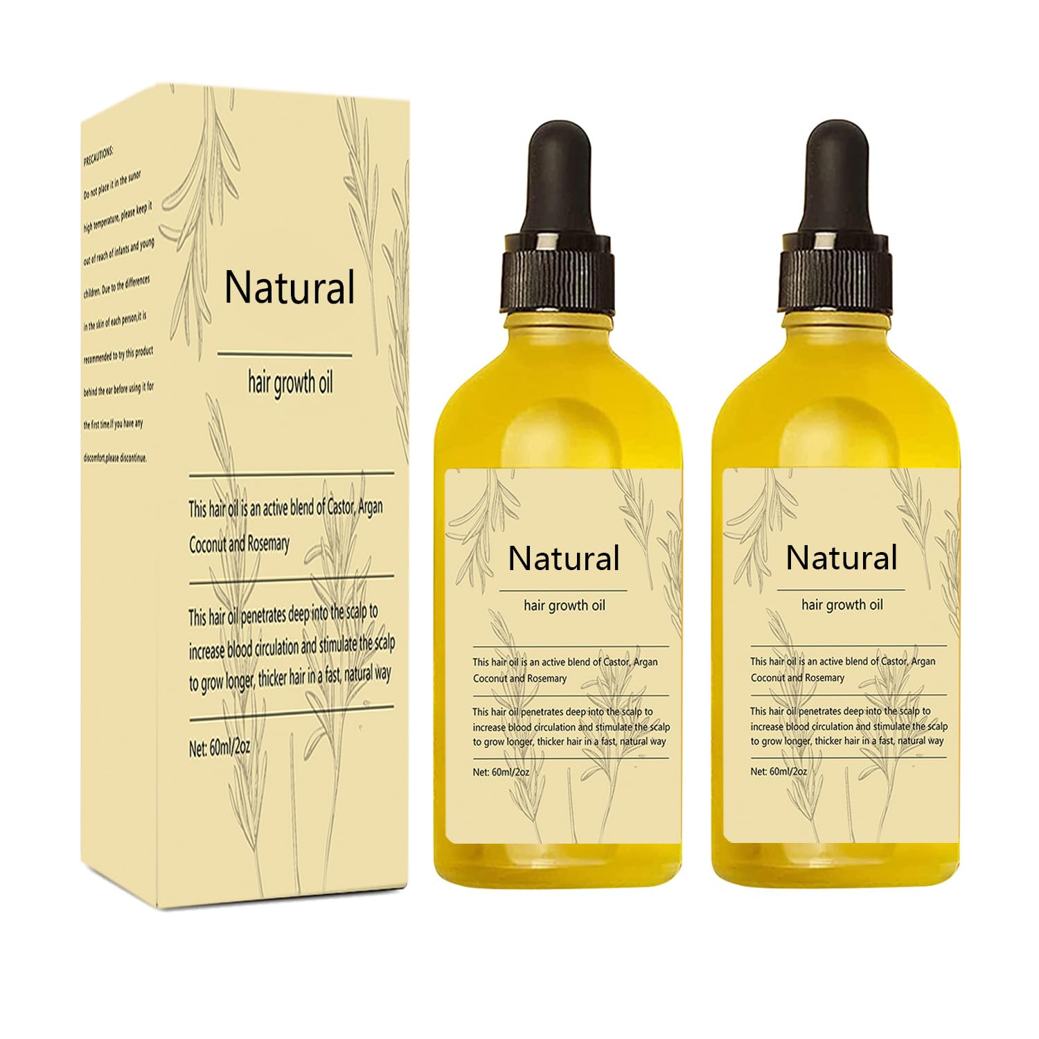 HERBAL OIL イエロー 美容液 新品未使用 Amazon.com : Vegan Natural Hair Growth Oil,2 Pcs Rosemary Oil for